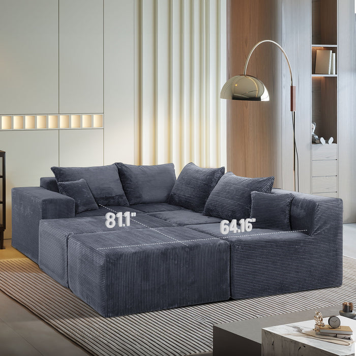 Modular Sectional Sofa, Convertible Couch With Chaise Corduroy