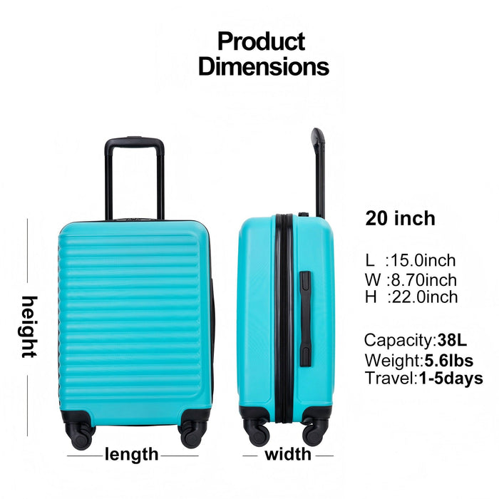 20" Carry On Luggage Lightweight Suitcase, Spinner Wheels