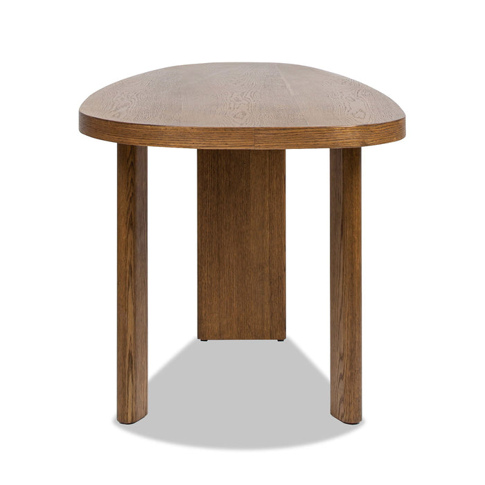 Melvin - Modern Oak Oblong Oval Console Desk - Cafe Brown Oak