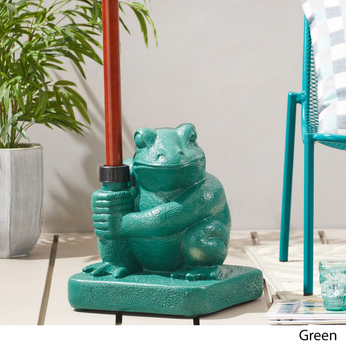 Whimsical - Frog Neptune Umbrella Base Concrete