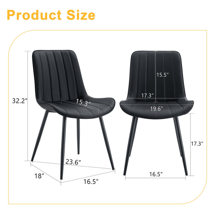 Modern Style Extended Seat Cushion Dining Chair Set