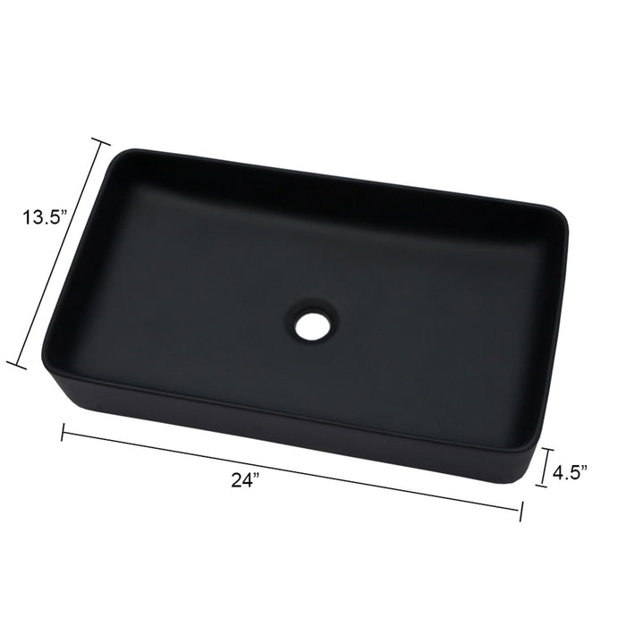 Modern Ceramic Rectangular Bathroom Vessel Sink With European Design