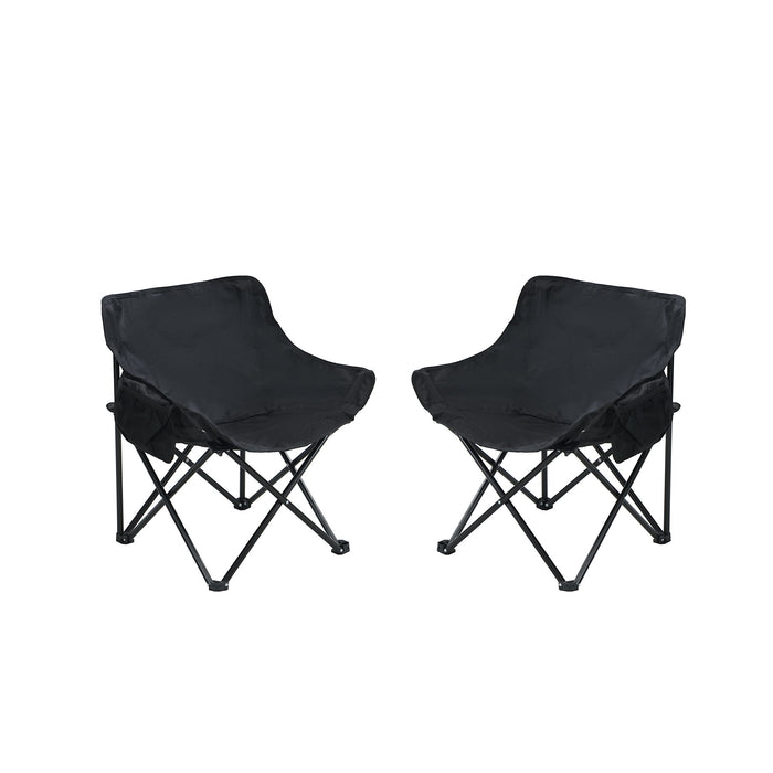 Portable Folding Camping Chairs With Carry Bag (Set of 2)